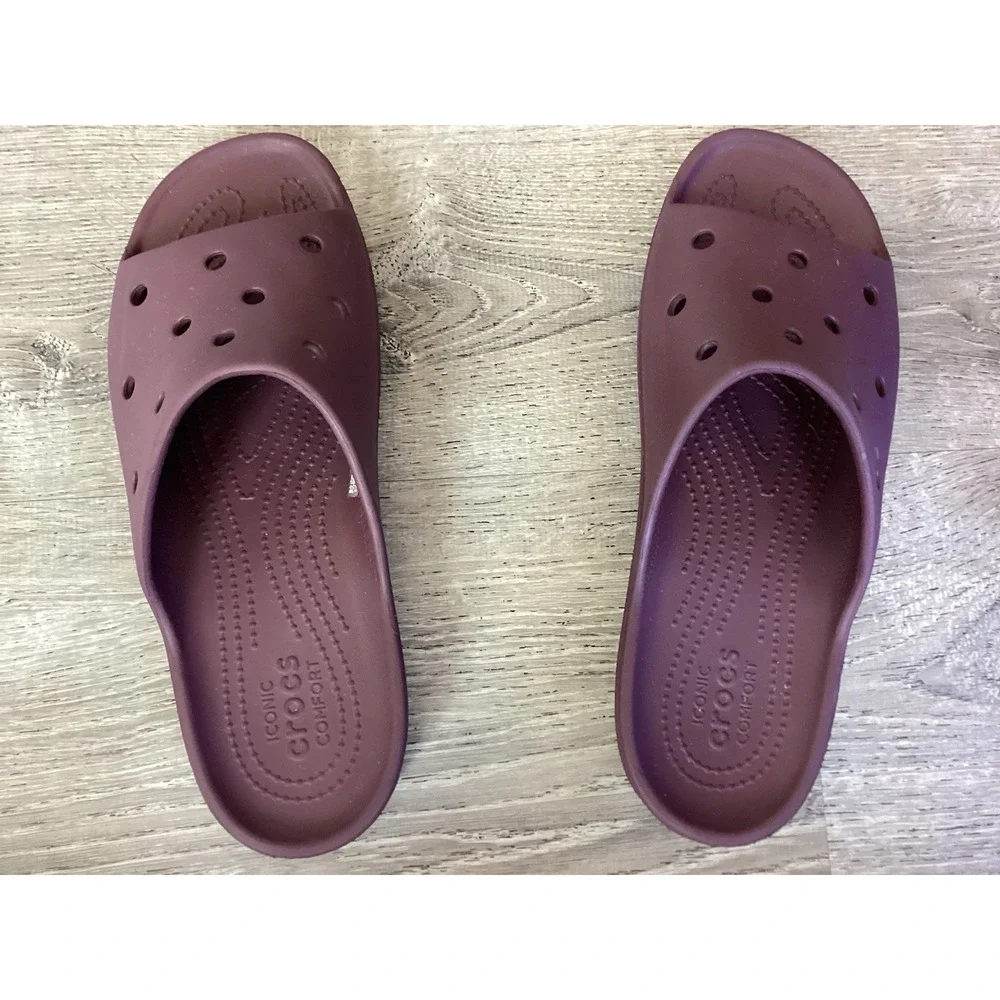 Crocs Womens Size 10 Classic Platform Slide Sandals Iconic Comfort Shoes